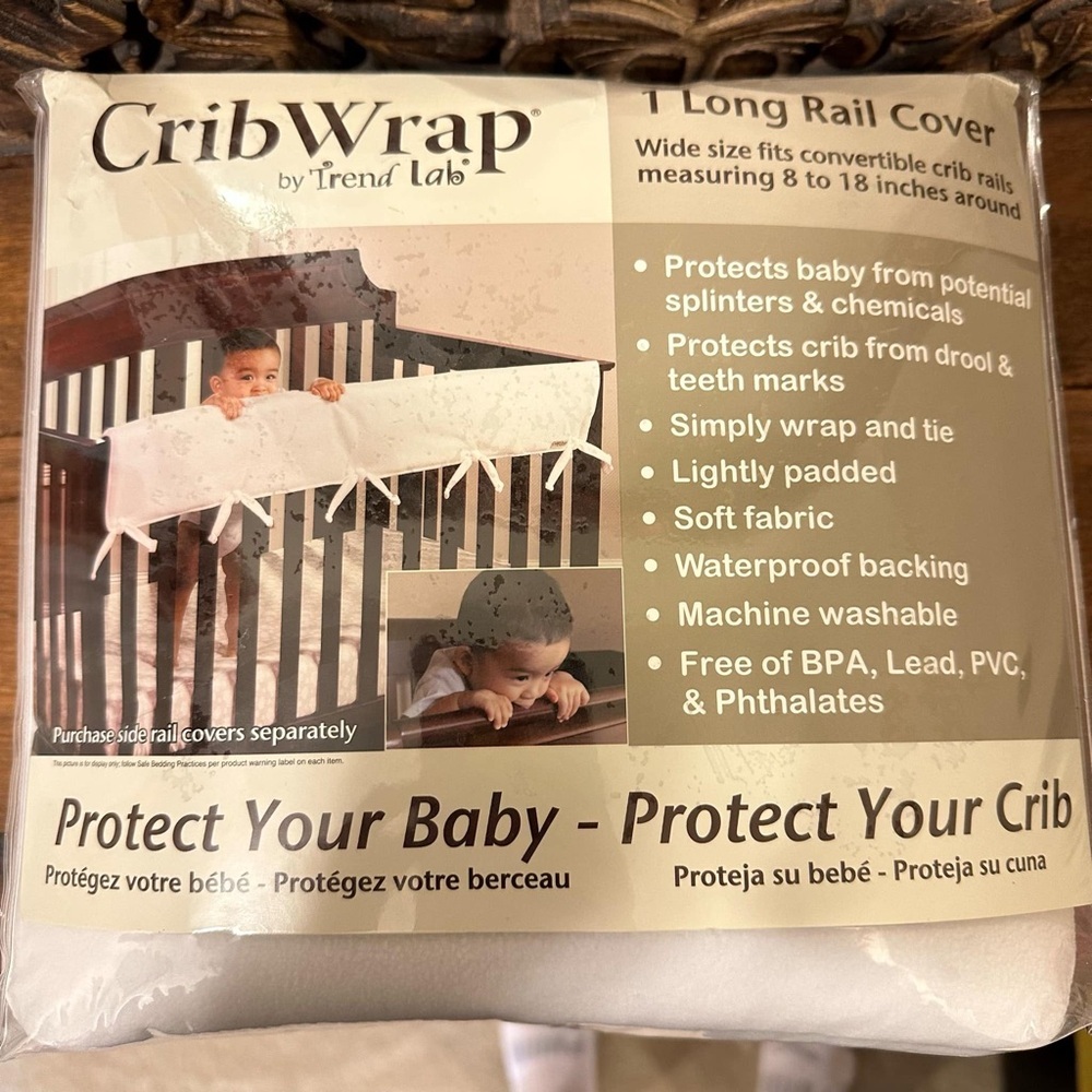 White Padded Crib Rail Guard Accessory